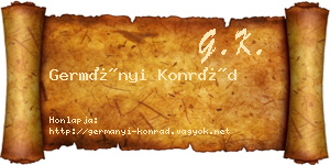 Germányi Konrád névjegykártya